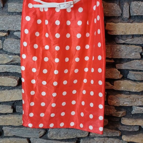 Karin Stevens polka dot sleeveless midi dress sz 6 - Picture 2 of 9